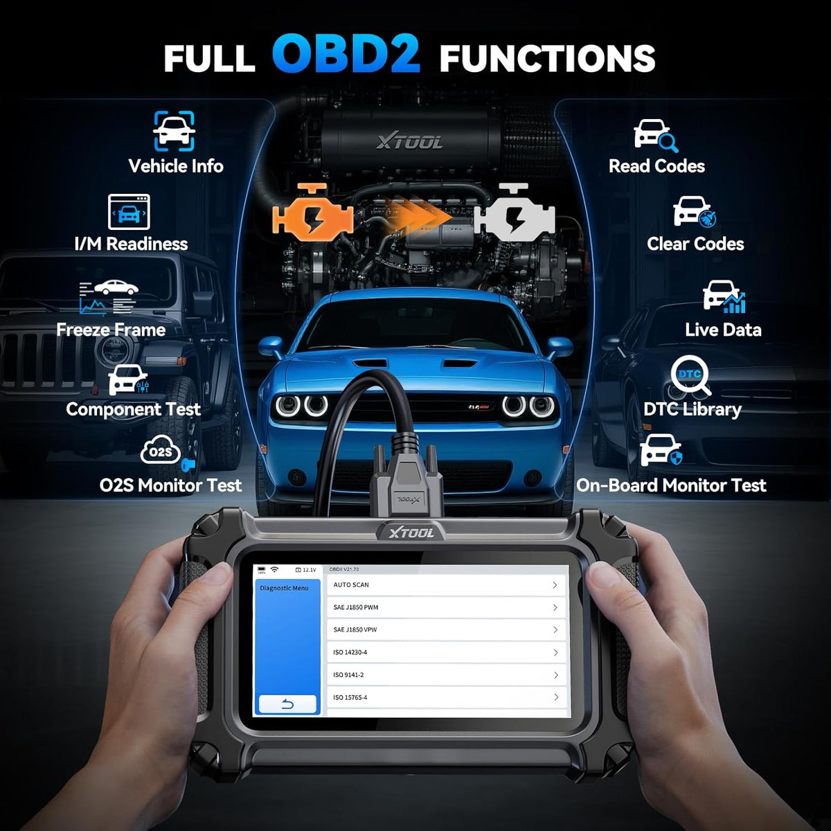 XTOOL IP500 for Toyota OBD2 Scanner, Full Systems Bi-Directional Scan Tool for Toyota/Lexus/Scion with Full OBD2 Function, All Reset Services, Multi-in-One Live Data Graph, Lifetime Free Update