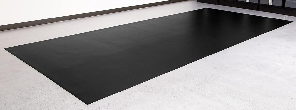 G-Floor Ceramic Texture Vinyl Garage Flooring Mat (7'6" x 17', Midnight Black) - Solid Polyvinyl Construction for Superior Garage Floor Protection