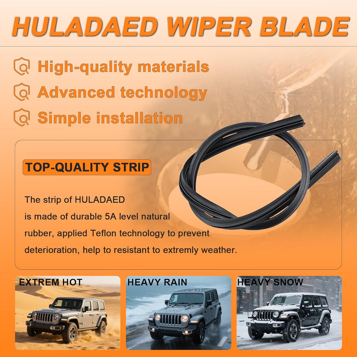 HULADAED® 24'' 19'' 12'' Windshield Wipers Replacement for Mercedes-Benz GLA250 GLA45 AMG 03/2014-2015;BMW X1 2015-2012,Silicone Front Rear Wiper blades for MY Car-All Weather & Quiet(3 PACK)