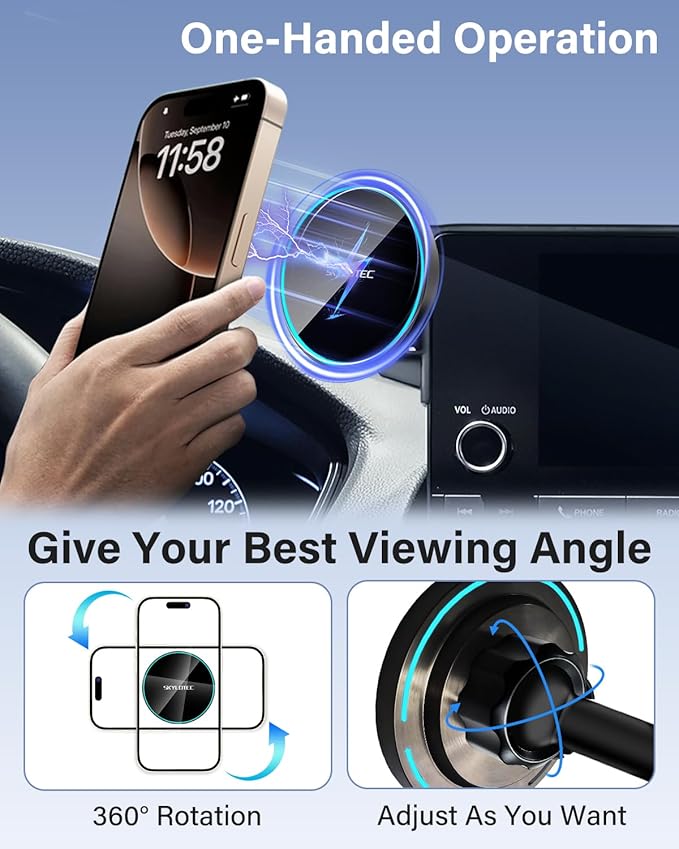 SKYLOTEC Phone Holder for BMW X3 2018-2021/X4 2019-2021 Accessories 10.3/10.25-Inch Screen Fixed Clip, Car Magnetic Phone Mount Compatible with MagSafe, Magnets Fast Wireless Charger Phone Base