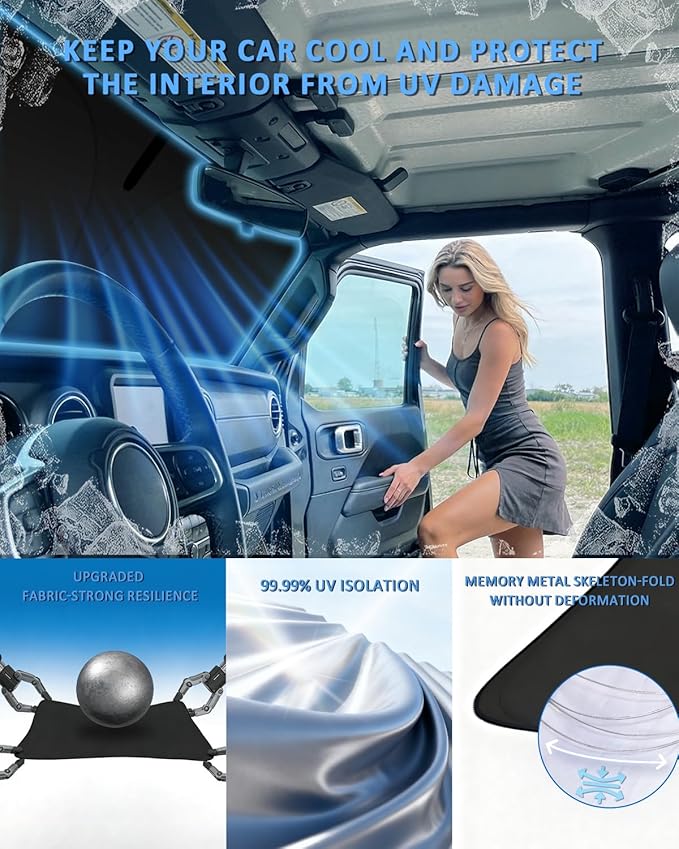 Windshield Sunshade for Buick Envision 2016-2020 Sun Shade Car Windshield Accessories Upgrade 4 Layers Blocks UV Rays Custom Fit Envision 240T Car Window Shades Front Windshield Keep Cool