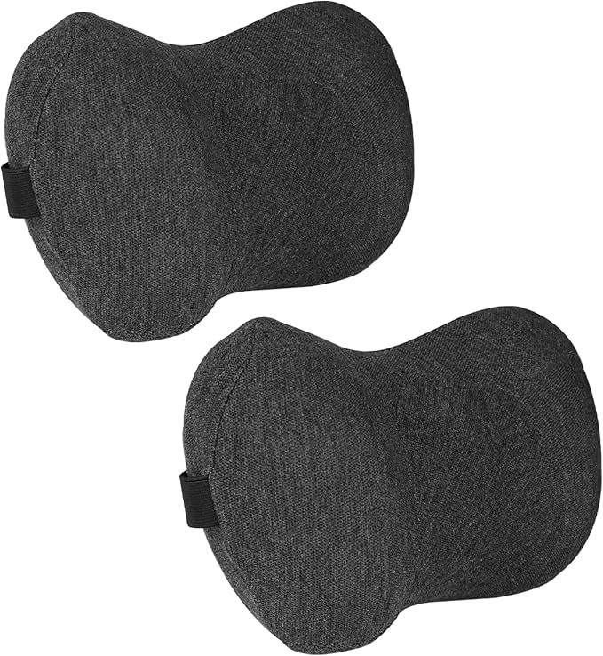 Car Neck Pillow, 2pcs Memory Foam Ergonomic Neck Pillow and Seat Headrest for Driving Fatigue Relief, Comfort and Support Your Neck