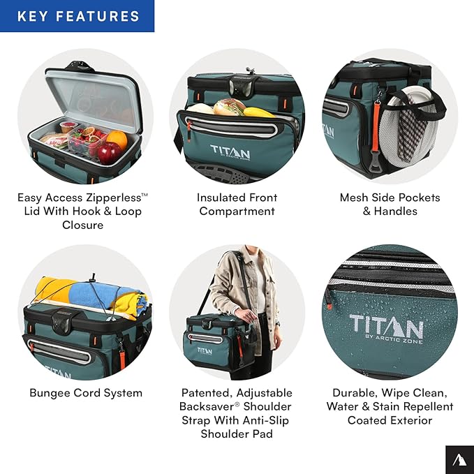 Titan by Arctic Zone Deep Freeze Cooler - Zipperless Hardbody Cooler - Deep Freeze Insulation, HardBody Liner, and SmartShelf