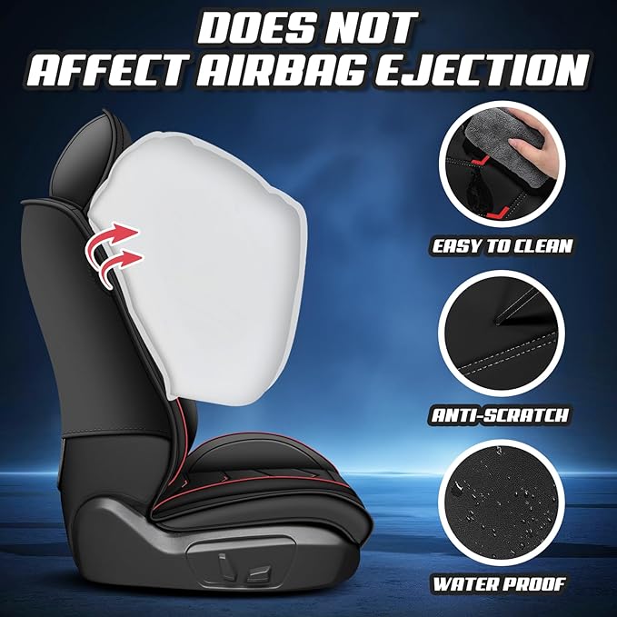 Car Seat Covers for Lexus ES 350 2007-2026, Premium Nappa Leather Car Seat Cover, Stylish Sport Seat Covers， Automobile Seat Cover Sets.(Standard 2 Seats/Black)