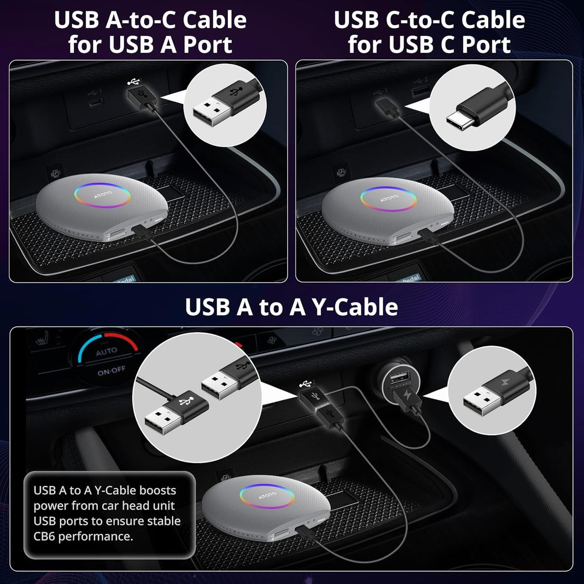 CB6 CarPlay AI Box & Android AI Box, Wireless CarPlay/AndroidAuto Adapter, Plug & Play CarWave Car Smart Box with AI DriveChat, GPS Track, Android 13, 2 BT, 4G LTE, 8G+128G, Silver