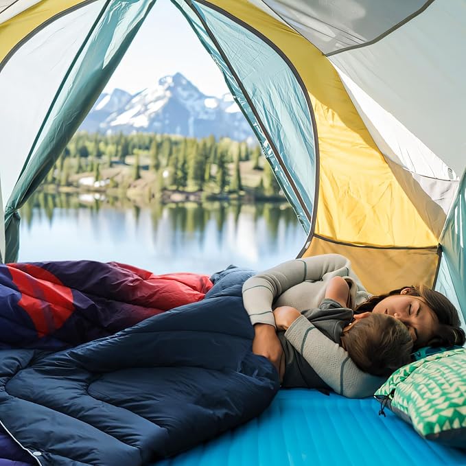 zzlamb Camping Blanket for Cold Weather,Outdoor Puffy Blanket Portable Down Alternative,Windproof Warm Cloak with Snaps,Cozy Quilt Backpacking Picnic RV Travel Plane Car Hammock Beach Climbing