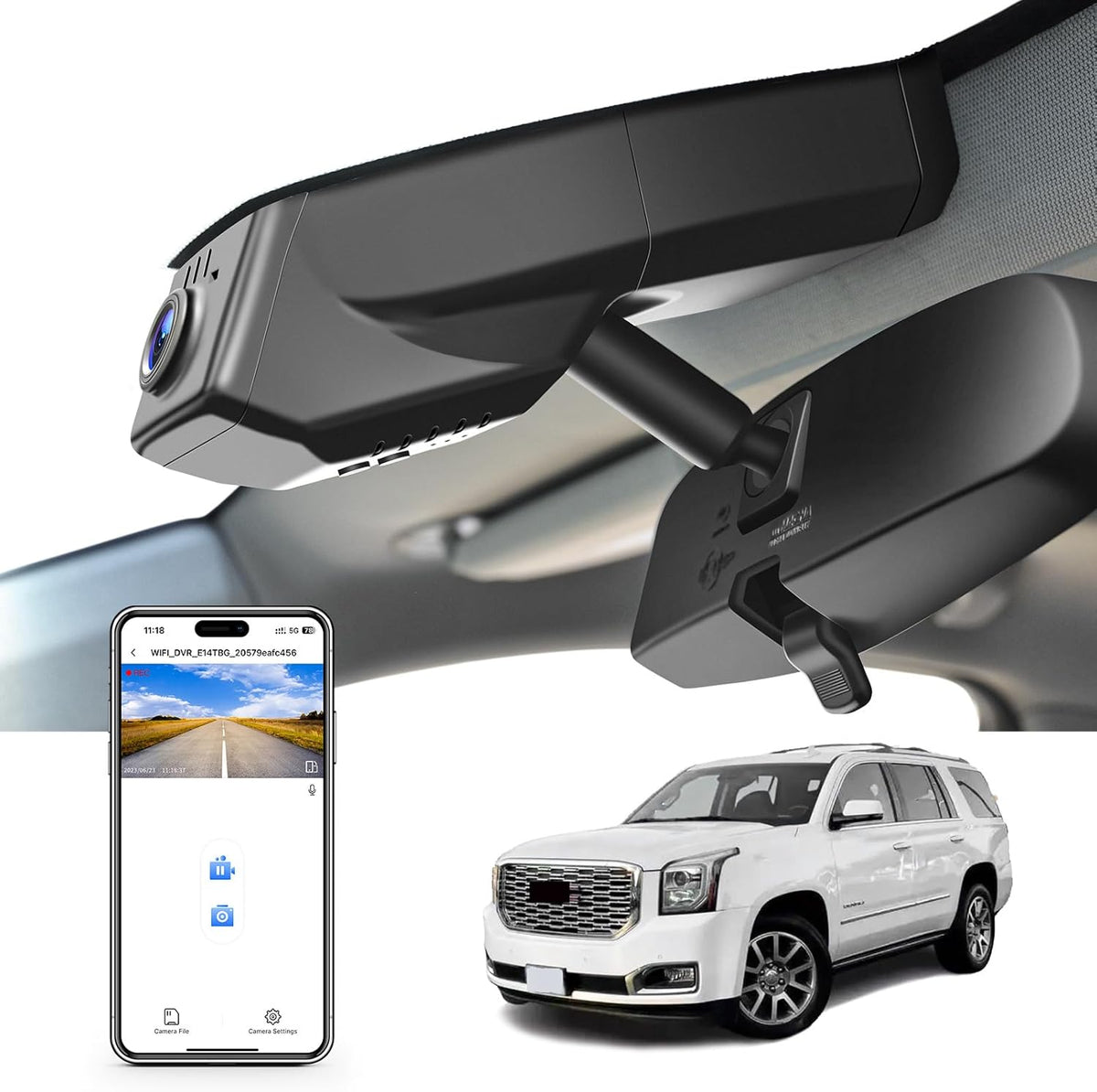 4K Dash Cam Custom fit for GMC Yukon, Yukon XL 2015 2016 2017 2018 2019 2020(Model C), Model C & Model D Have Same Models Years but Vehicle Sensor Cover are Different