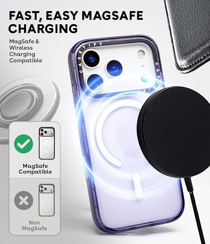 CASETiFY Impact iPhone 17 Pro Case [Slim/Compatible with Magsafe / 8.2 ft. 4X Military Grade Drop Protection] - Pink Daisies - Clear Black