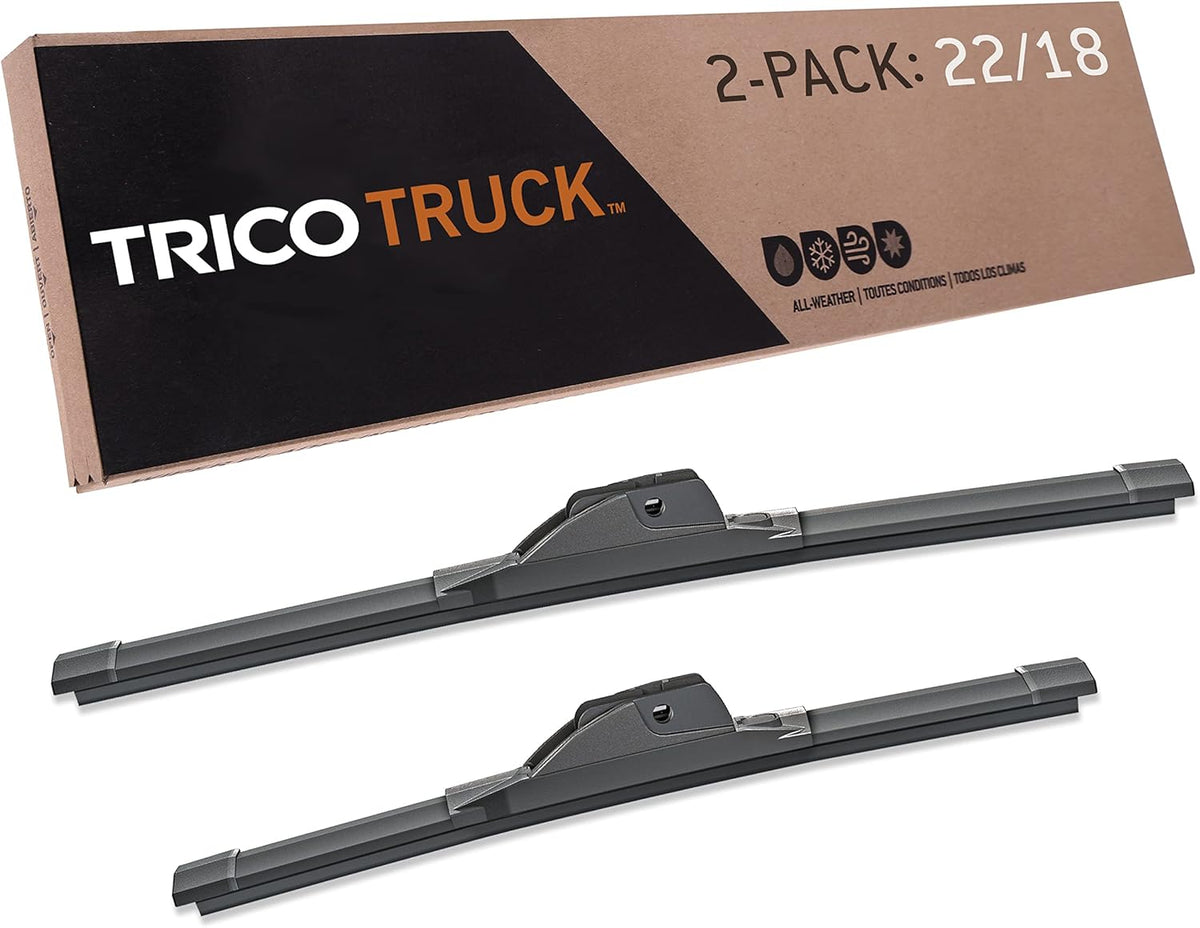 TRICO Solutions™ Truck 22 Inch & 18 Inch Pack of 2 High Performance Automotive Replacement Windshield Wiper Blade for Select Chevrolet, GMC, and Infiniti Models (58-22180)