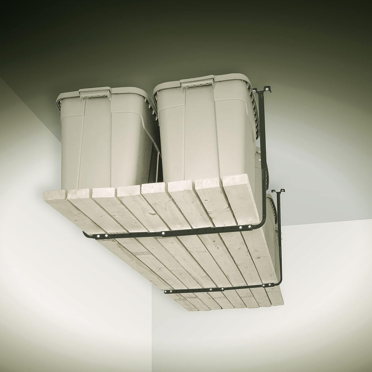 80844-10 34 in. x 26 in. Adjustable Garage Ceiling Mount Storage Rack Kit - Hammertone