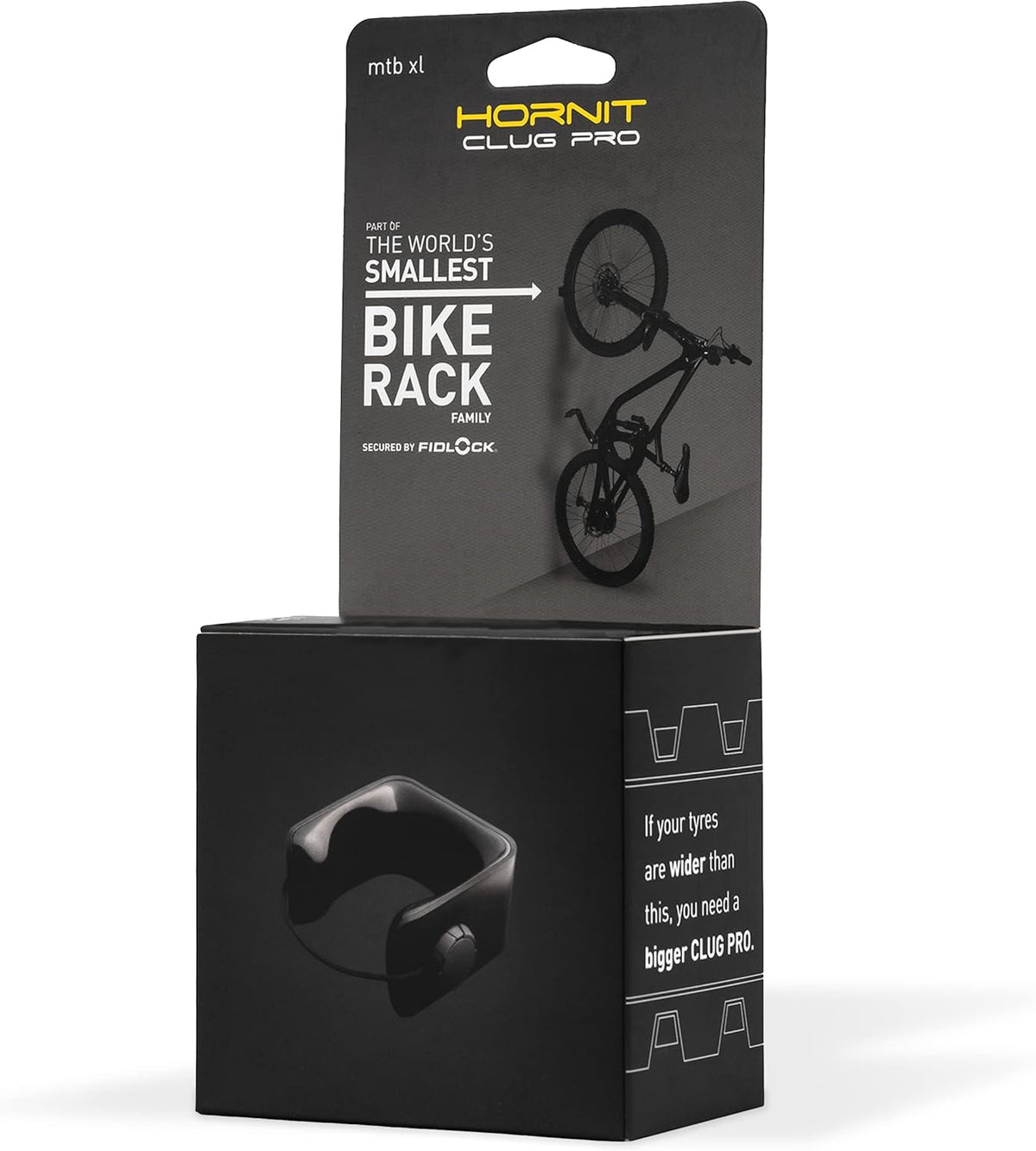 Hornit CLUG PRO | Wall Mounted Bike Rack | Secured by FIDLOCK | 5 Sizes | Easy to Install
