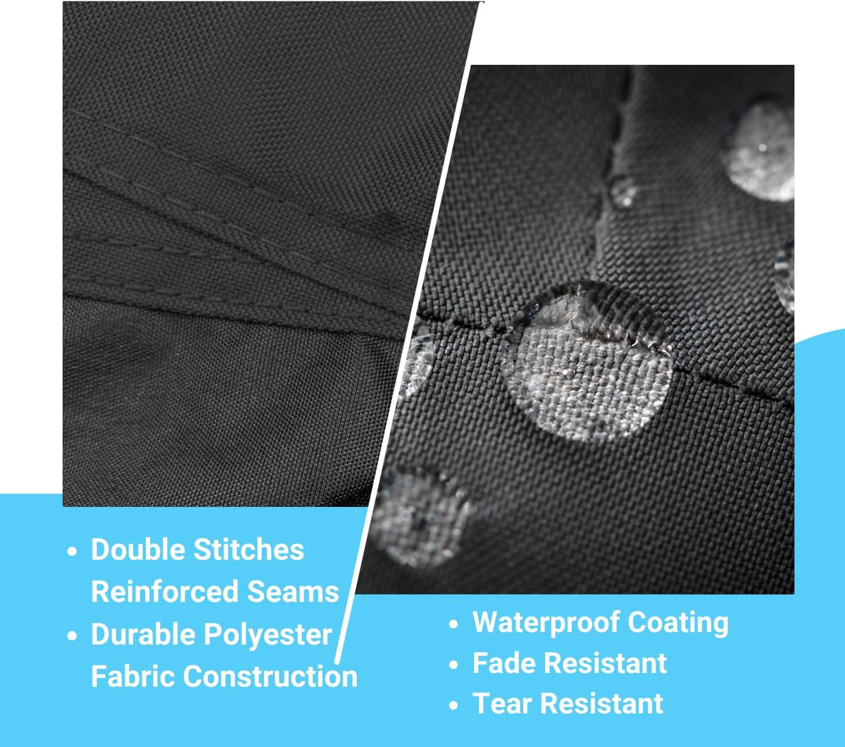 Deluxe Motorcycle Cover, Waterproof All Weather Outdoor Protection Universal Motorcycle Cover, Fade & Tear Proof Polyester fits Motorbike up to 90" L