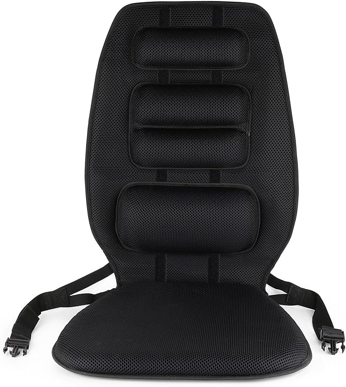 FOMI Gel High Chair Back Support and Seat Cushion | Adjustable Lumbar Pillow Placement for Upper Lower Thoracic, Coccyx, Pressure Sore Pain Relief | for Car, Office Chair, Gaming | Posture Aid