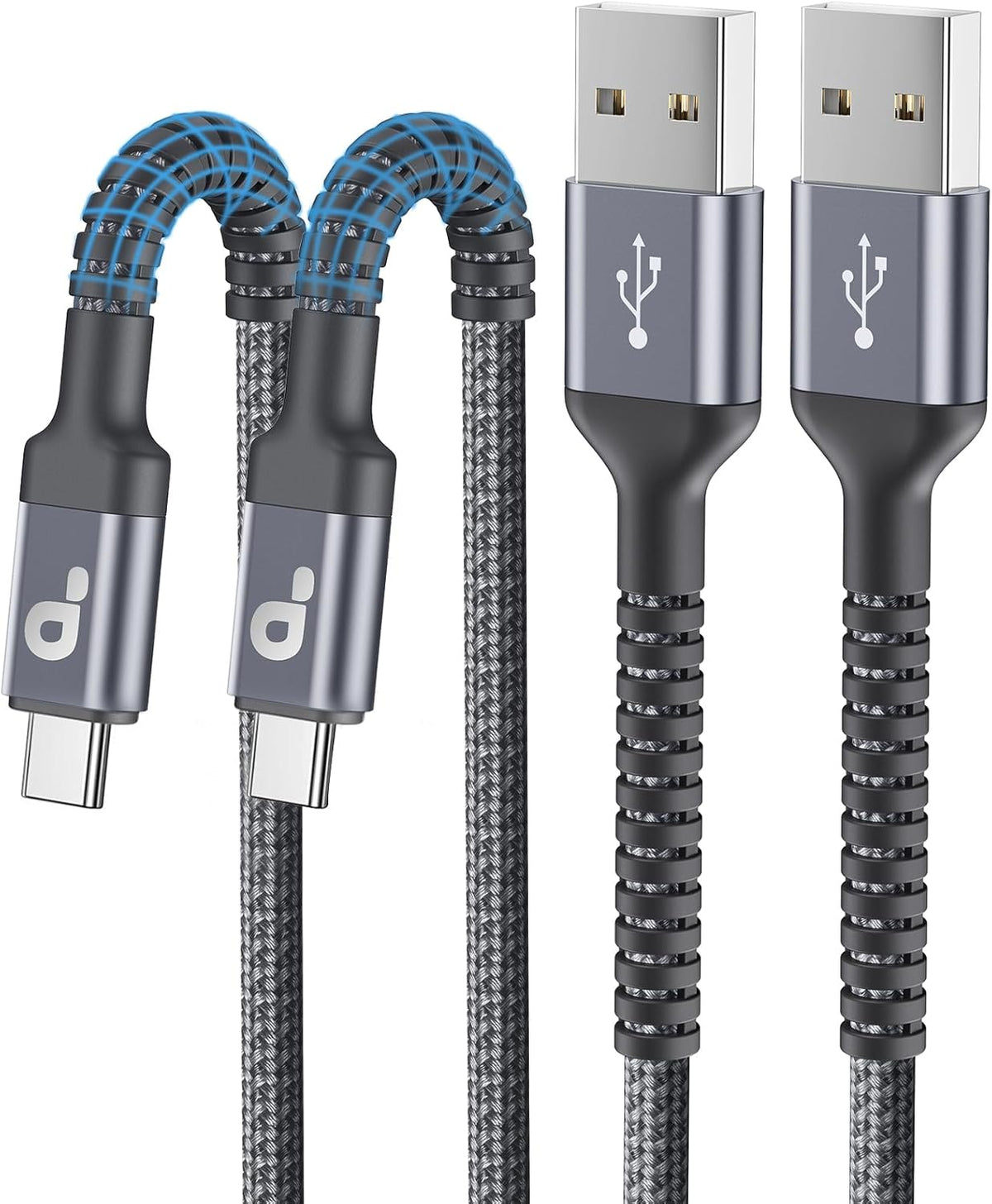USB to USB C Cable 3A Fast Charging [2 Pack, 6FT], USB A to USB C Charger Cord, Upgraded Extra Durable Braided USBC Cable Compatible with iPhone 16 15 Pro Max,Samsung Galaxy S10 S9 Plus, LG and More