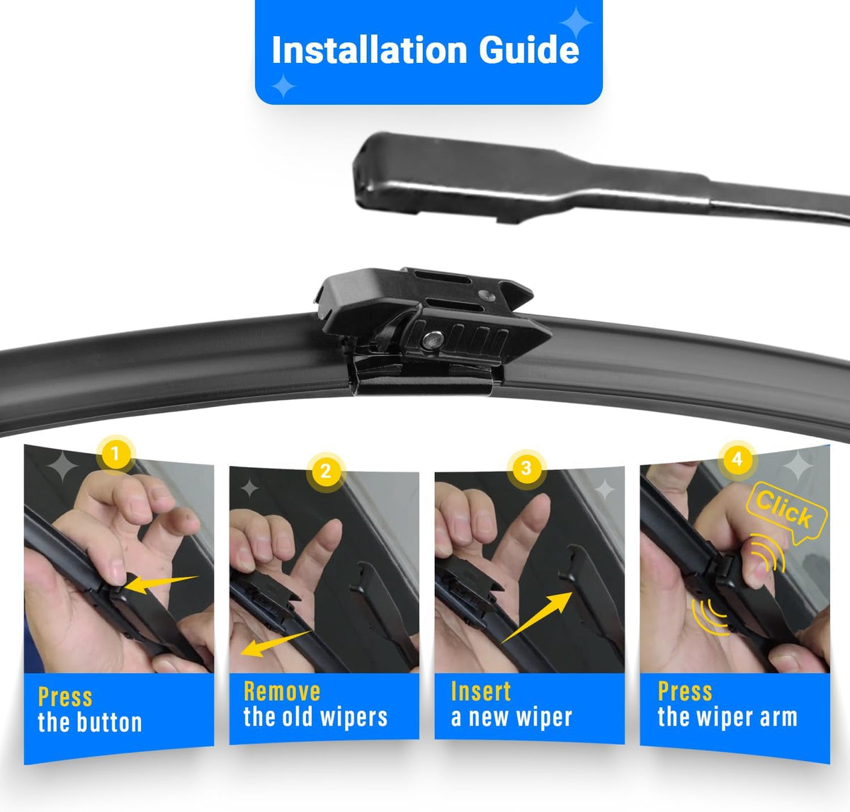 Windshield Wiper Blades Replacement for 2017-2022 Mini Cooper Countryman Original Factory Quality Front Rear Wipers Blade Set for My Car - 23" 21" 10" (Pack of 3)