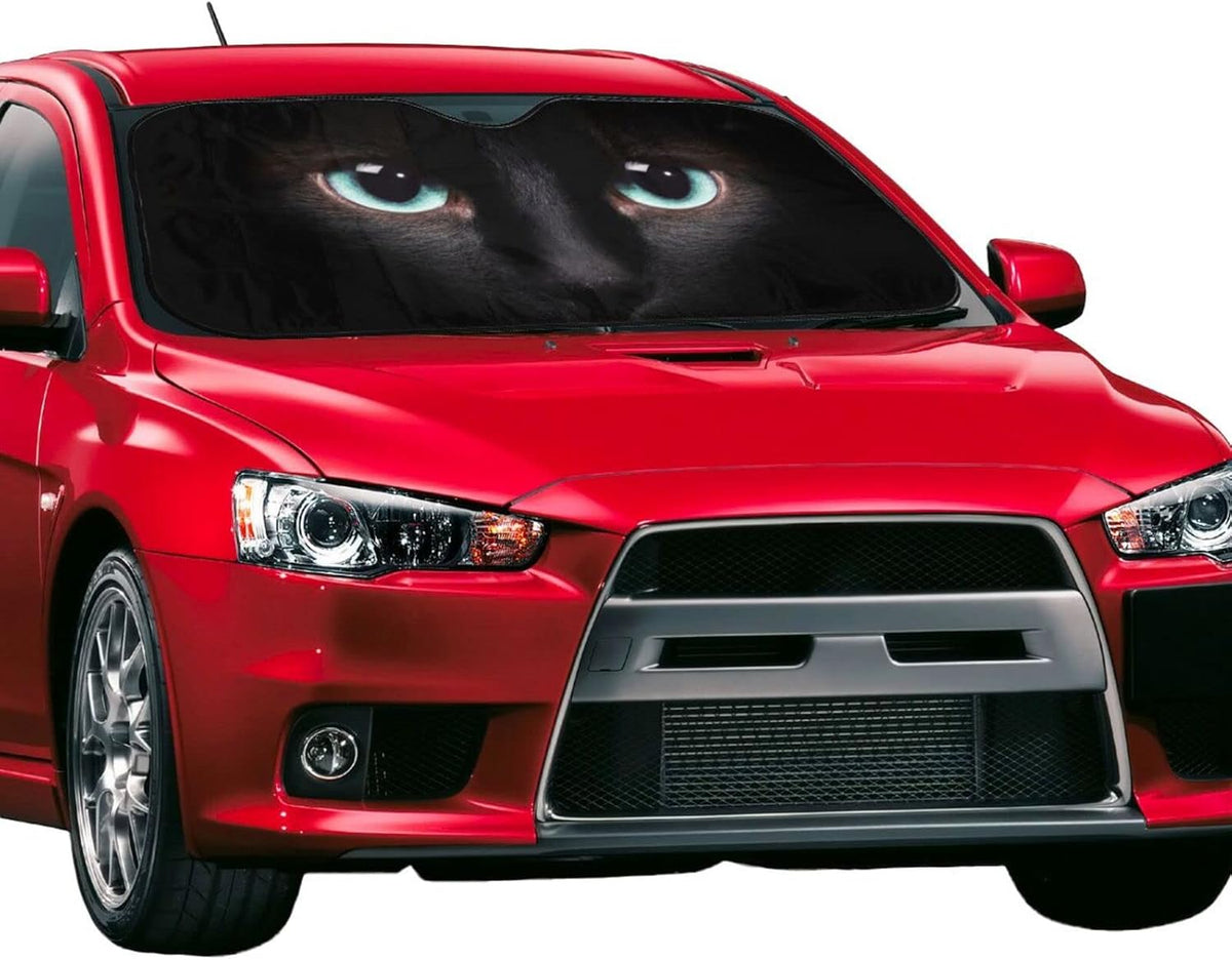 Black cat Eyes Car Windshield Sunshade Front Window Sun Visor Protector Foldable Shield Cover for Truck SUV