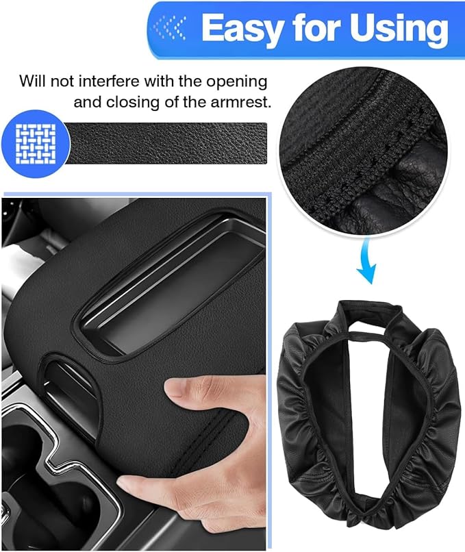 Autorder Center Console Cover for 2014-2018 Chevy Silverado/GMC Sierra 1500 2500 3500 Accessories Armrest Cover Anti-Scratch Middle Console Pad Armrest Protector(ONLY for Bucket Seat!)