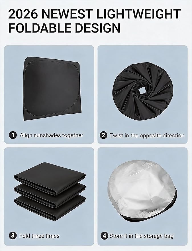 Proadsy 2026 Upgrade Windshield Sun Shade Custom Fit Prologue 2024 2025 2026 Foldable Front Sunshade Protector Sun Visor Blocks UV Rays Keep Car Cooler Accessories