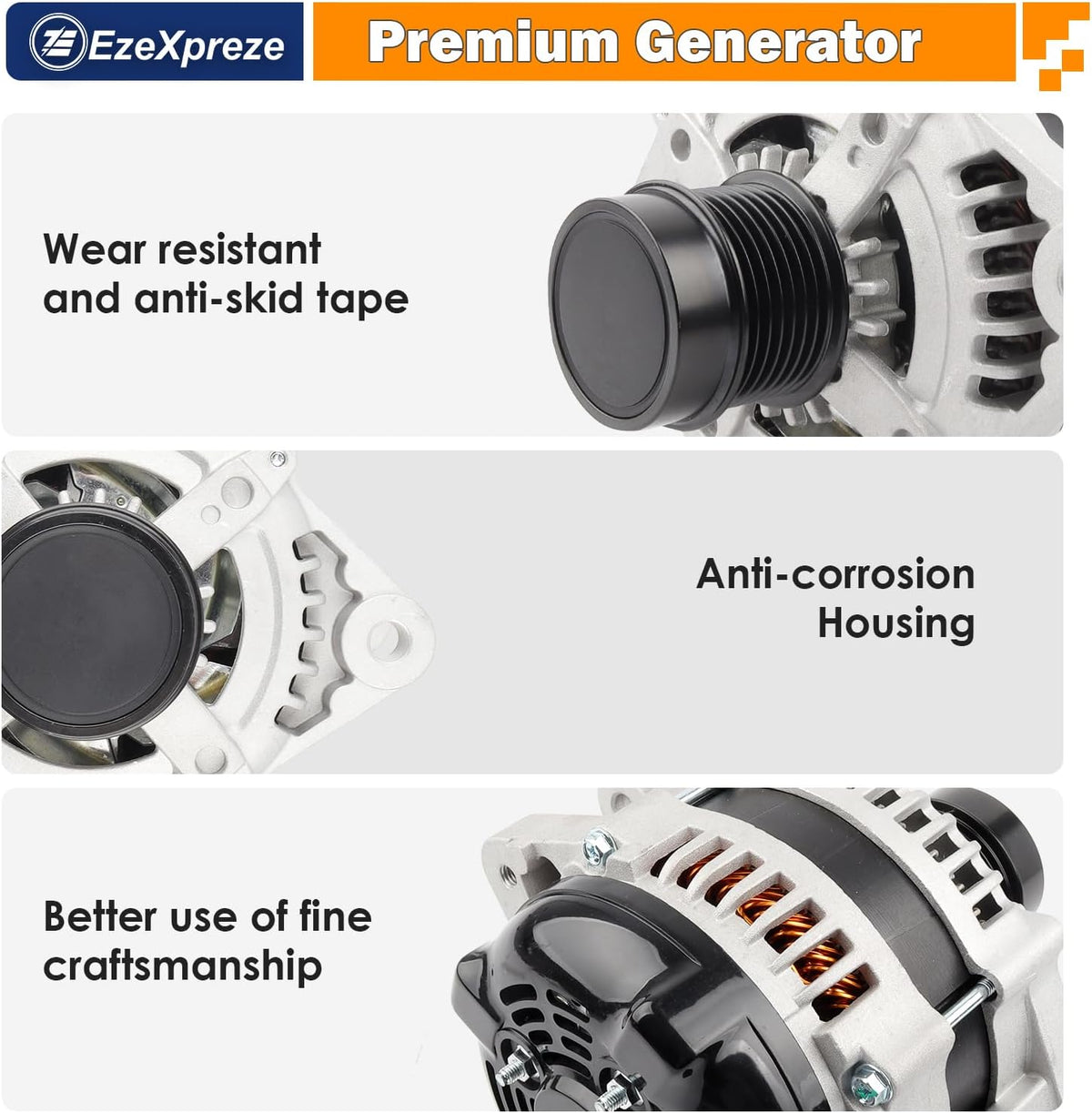 Ezexpreze 11196 Alternator Compatible with Lexus GS300 V6 3.0L 2006,Lexus GS350 V6 3.5L 2007-2011,Lexus IS250 V6 2.5L 2006-2011,OE#7060-31060 104210-2050