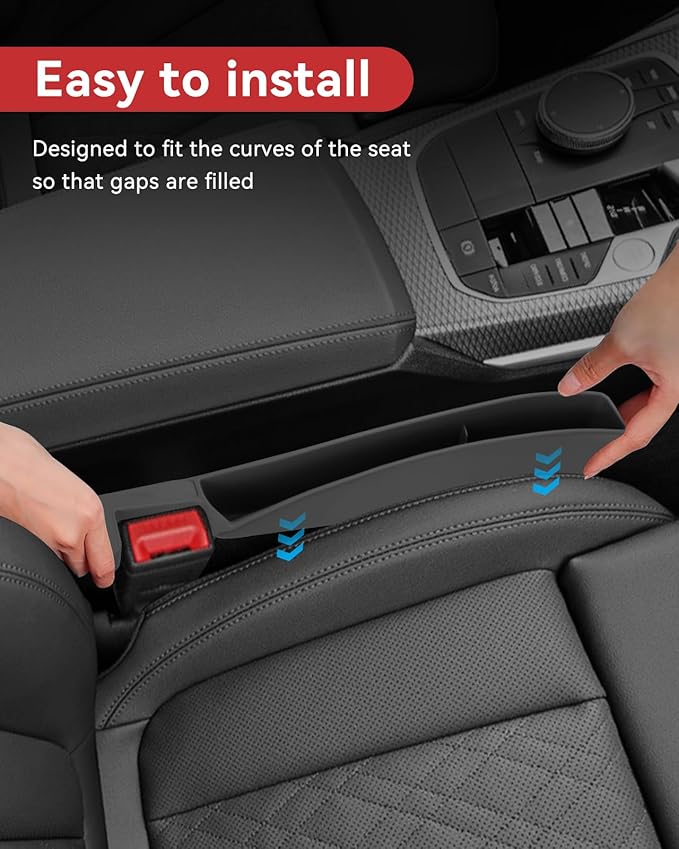 Car Seat Gap Filler, Seat Gap Organizer with Phone Holder, Car Seat Accessories, Car Organizer Fit SUV Truck-2PCS Pink