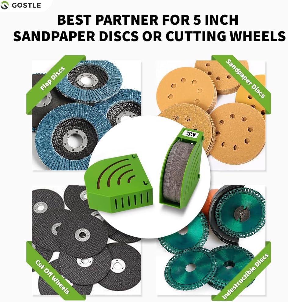 5 Inch Professional Sanding Discs Storage Bins - 10 Bins Set for Efficient Organization, Offset Snap-On Connection, Grit Classification, Space-Saving Design and Versatile Application, Green