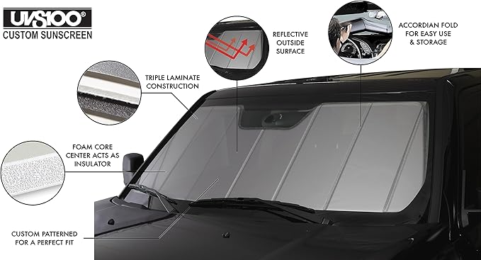 Covercraft UVS100 Custom Sunscreen | Fits 2018-2025 Audi A5/S5/RS5 Coupe & Sportback w/Heads Up Display | Silver