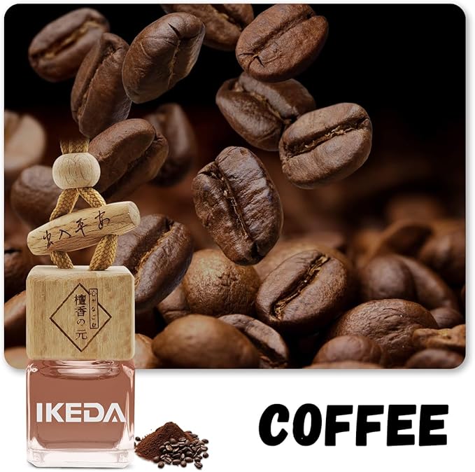 Car Air Freshener | Long-Lasting Coffee Aromas | Car Scent Hanging with Vent Clip | Odor Eliminator Deodorizer for Automotive Women Men (Square-Coffee)