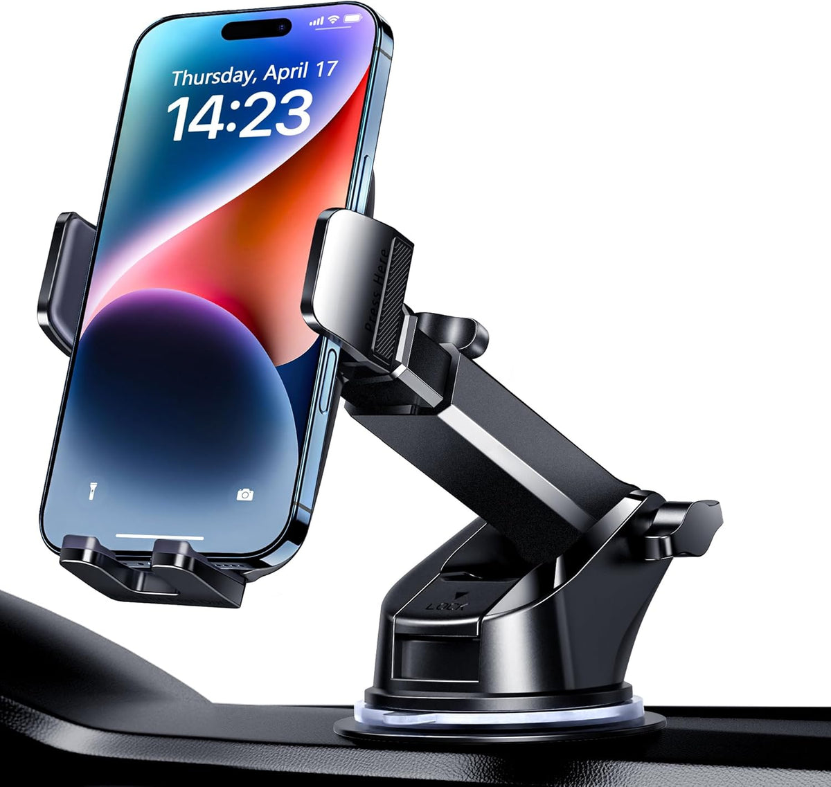 Qifutan Universal Car Phone Holder Automobile Cell Phone Holder Car Mount for iPhone Universal Car Dashboard Mount Fit All Phones
