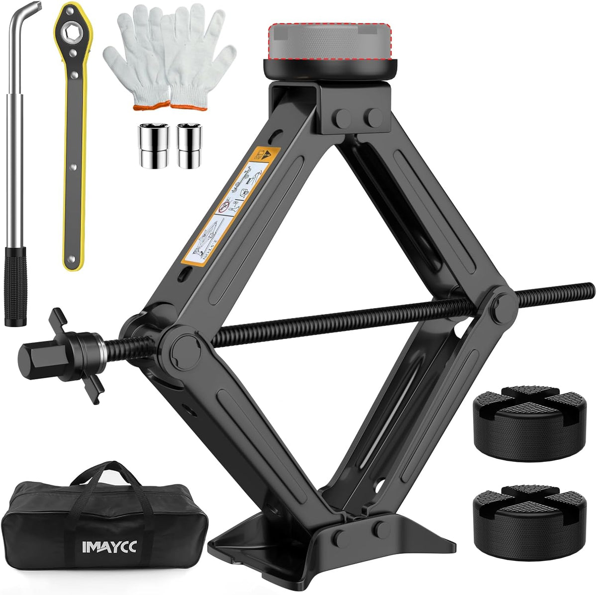 IMAYCC Car Jack Kit 2.5 Ton Scissor Jack Portable Car Jack and Stand Kit, Tire Changing Kit with Spare Tire Kit, Universal Jack Car Kit for Easy Tire Changes