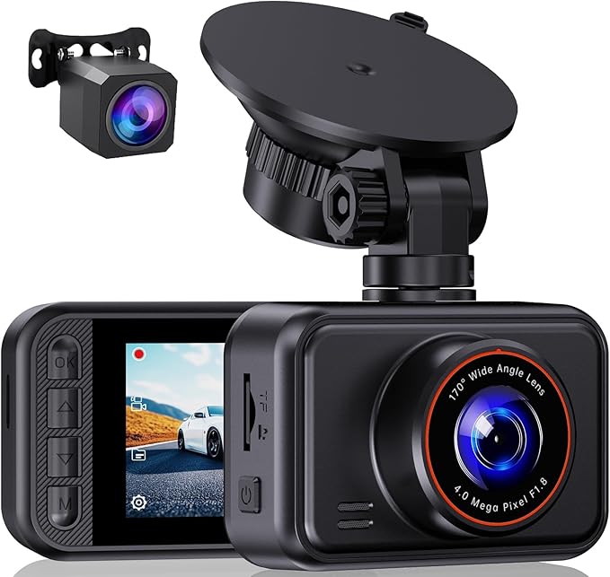 E-YEEGER Dash Cam Front and Rear, 2.5K Dual Dash Camera for Cars, 2560P Mini Car Camera, 2 inch IPS Screen, WDR Night Vision, 24 Hours Parking Monitor, G-Sensor, Support 256 GB Max