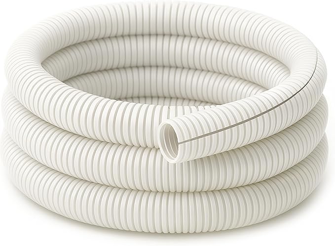 Electriduct Split Wire Loom Tubing Polyethylene Corrugated Flexible Conduit - 1" Nominal Size - 100 Feet - White
