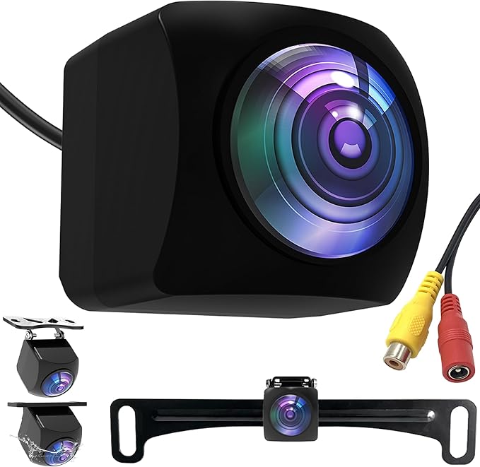 AHD 1080P Backup Camera for Car,170 Degree Wide Angle Rearview Reversing License Plate IP69K Waterproof Camera,Clear Night Vision Reverse Rear View Camera for Car Vehicle SUV RV