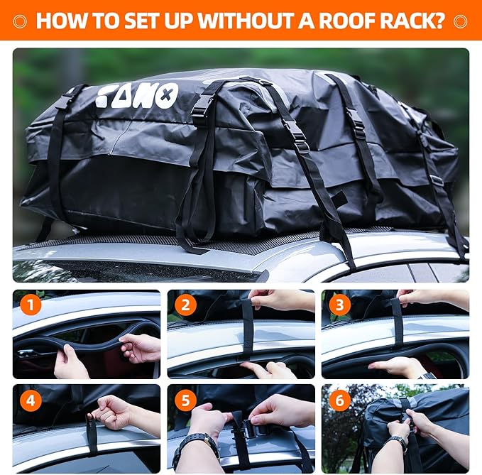 TANX 51" x 36" x 5" Roof Rack Cargo Carrier Basket with Waterproof Bag, Rooftop Cargo Carrier with Cargo Net & Ratchet Straps, Heavy Duty Roof Basket for SUV Truck, Hitch Cargo Carrier