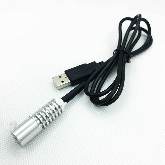 Side Glow Fiber Optic USB Light Source - 5V Fiber LED Illuminator (White, 8mm)