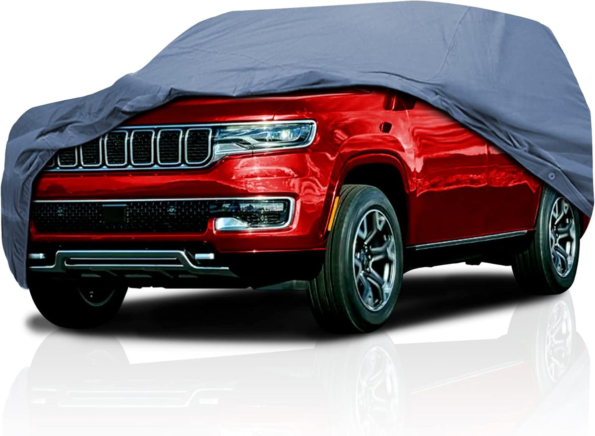 USCarCover Supreme Car Cover for 2022-2023 Jeep Grand Wagoneer SUV 4-Door, Breathable Full Coverage Semi Custom Fit Car Cover, Indoor Outdoor All Weather Protection Indoor/Outdoor, gray