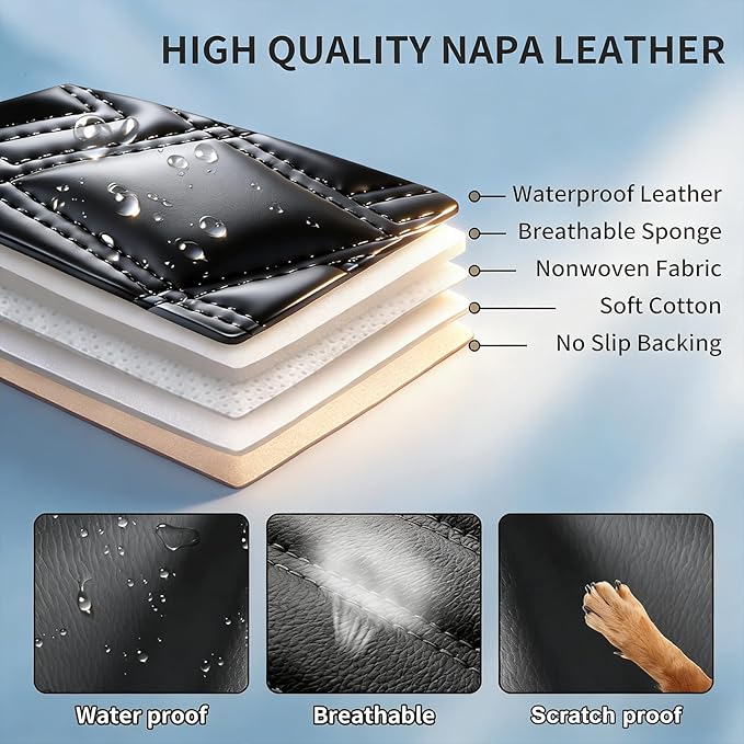 Fit TL Car Seat Covers for Acura TL 2004-2014 - Premium Leather, Waterproof, All-Weather, Airbag Compatible, Anti-Slip, Breathable, Easy Install, Seat Protectors, Full Set, Redline