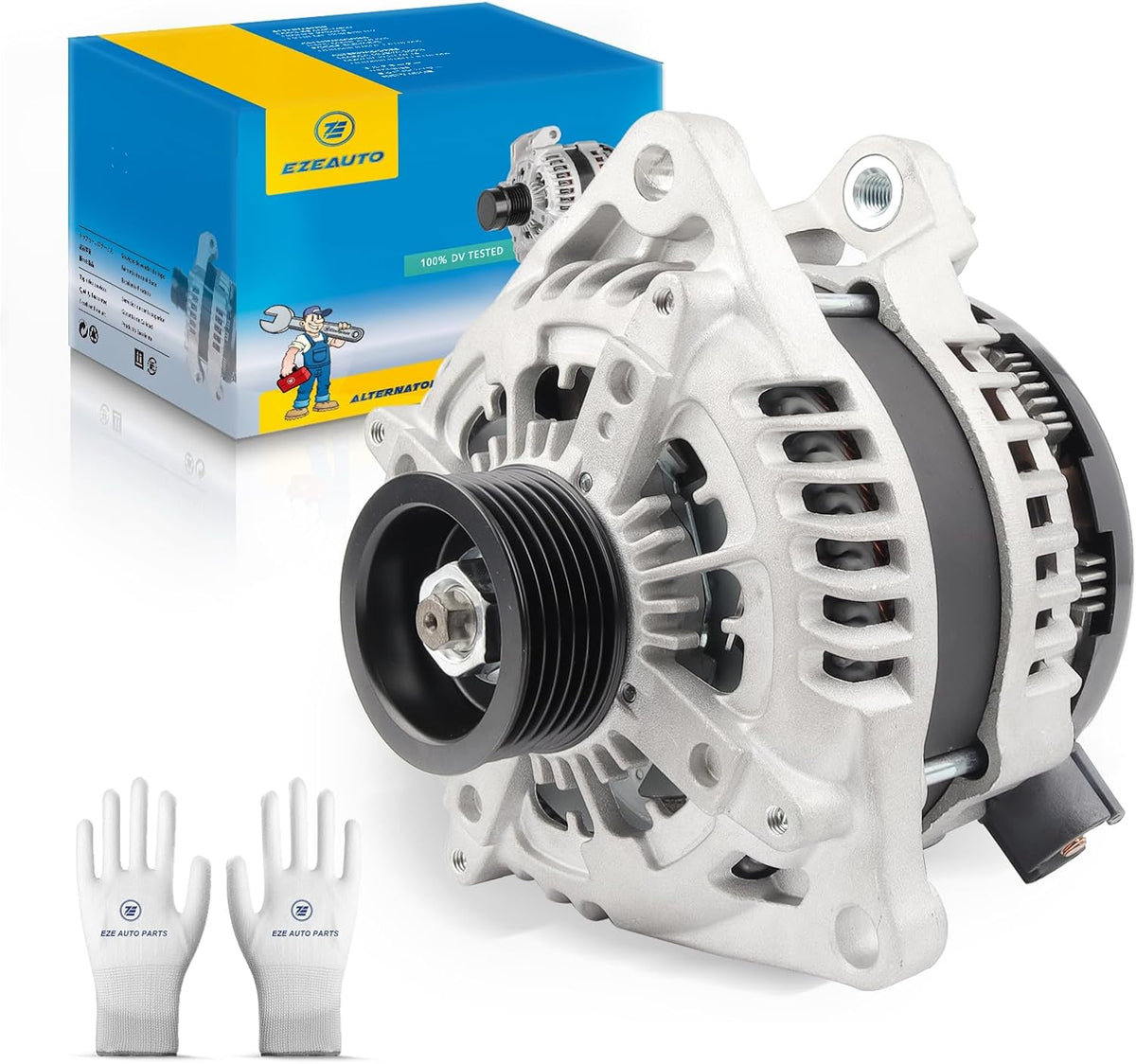 Ezexpreze Alternator Compatible with Ford F-150 F150 2015-2020 5.0L V8, 12V 240A 6-Groove Pulley Clockwise, OE# 44000 42103 FL3T10300JA FL3Z10346G HL3710300FA HL3Z10346F 1042110081 1042110080