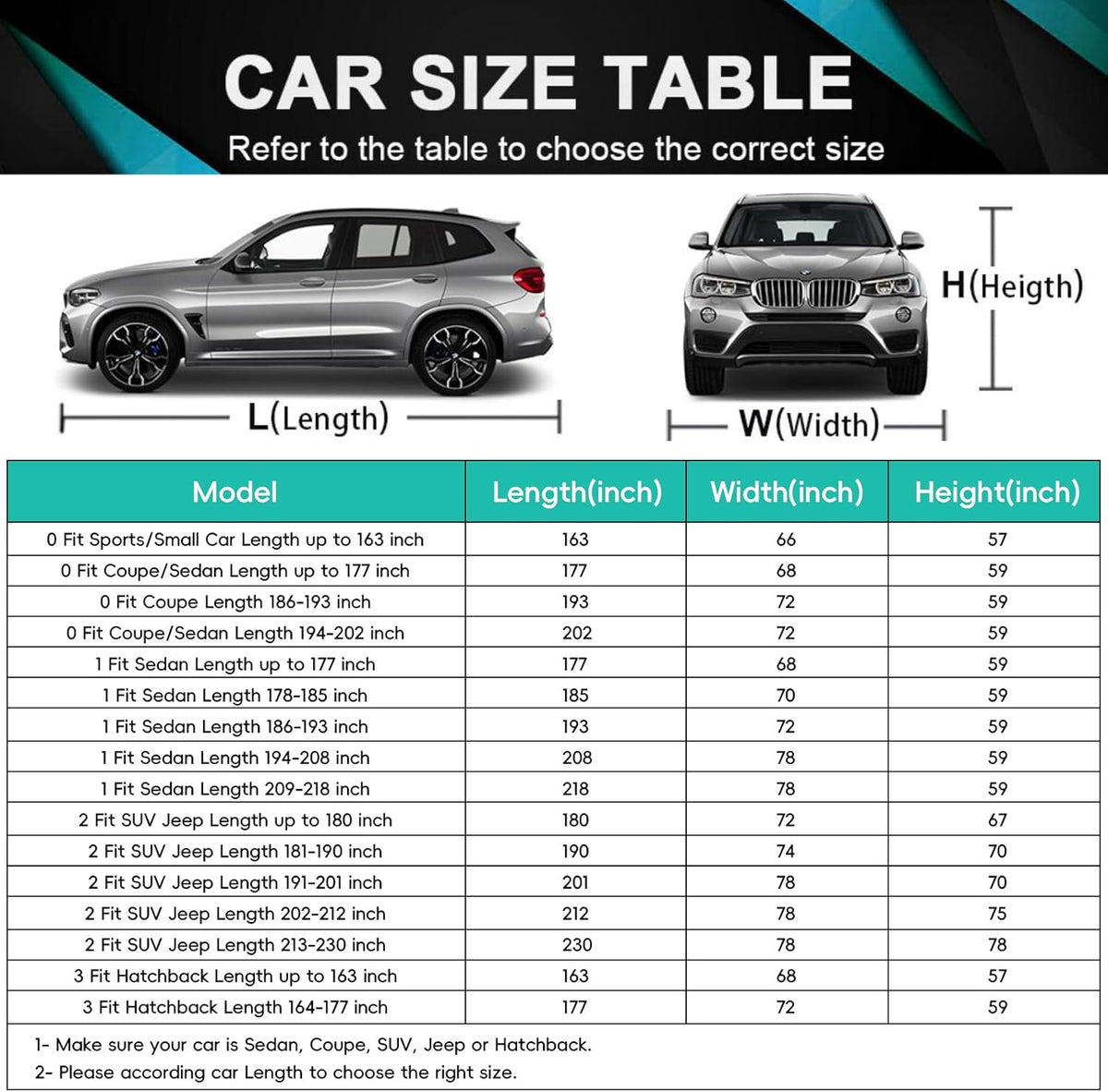 16 Layers Heavy Duty SUV Car Cover Waterproof All Weather, Universal Fit Ford Explorer, Toyota Highlander, Kia Telluride, Hyundai Palisade, Honda Pilot, Dodge Durango, GMC Acadia etc.