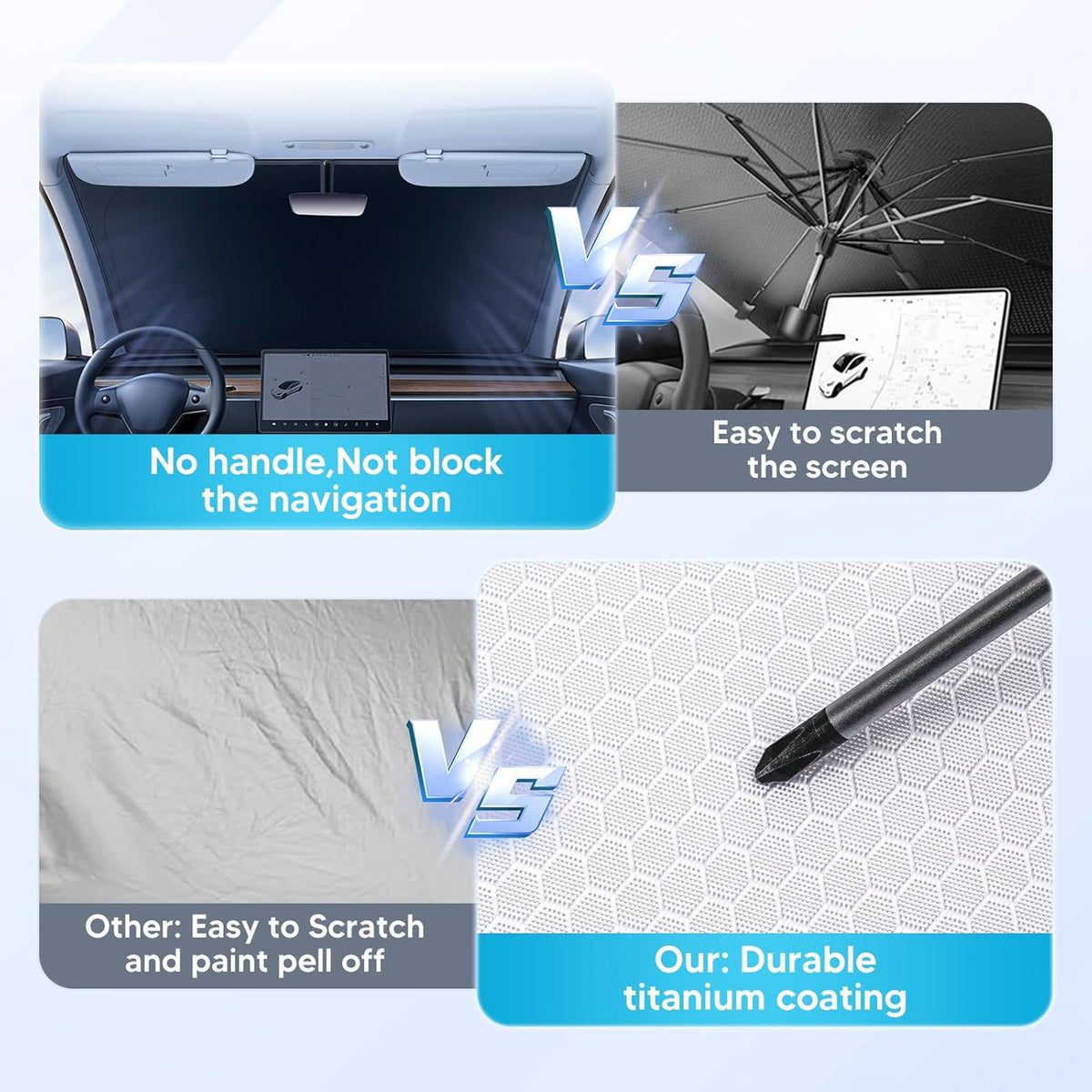 Cartist Windshield Sun Shade Fit for Hyundai Kona 2024 2025 2026 Foldable Car Front Window Sunshade for Kona Accessories Sun Visor