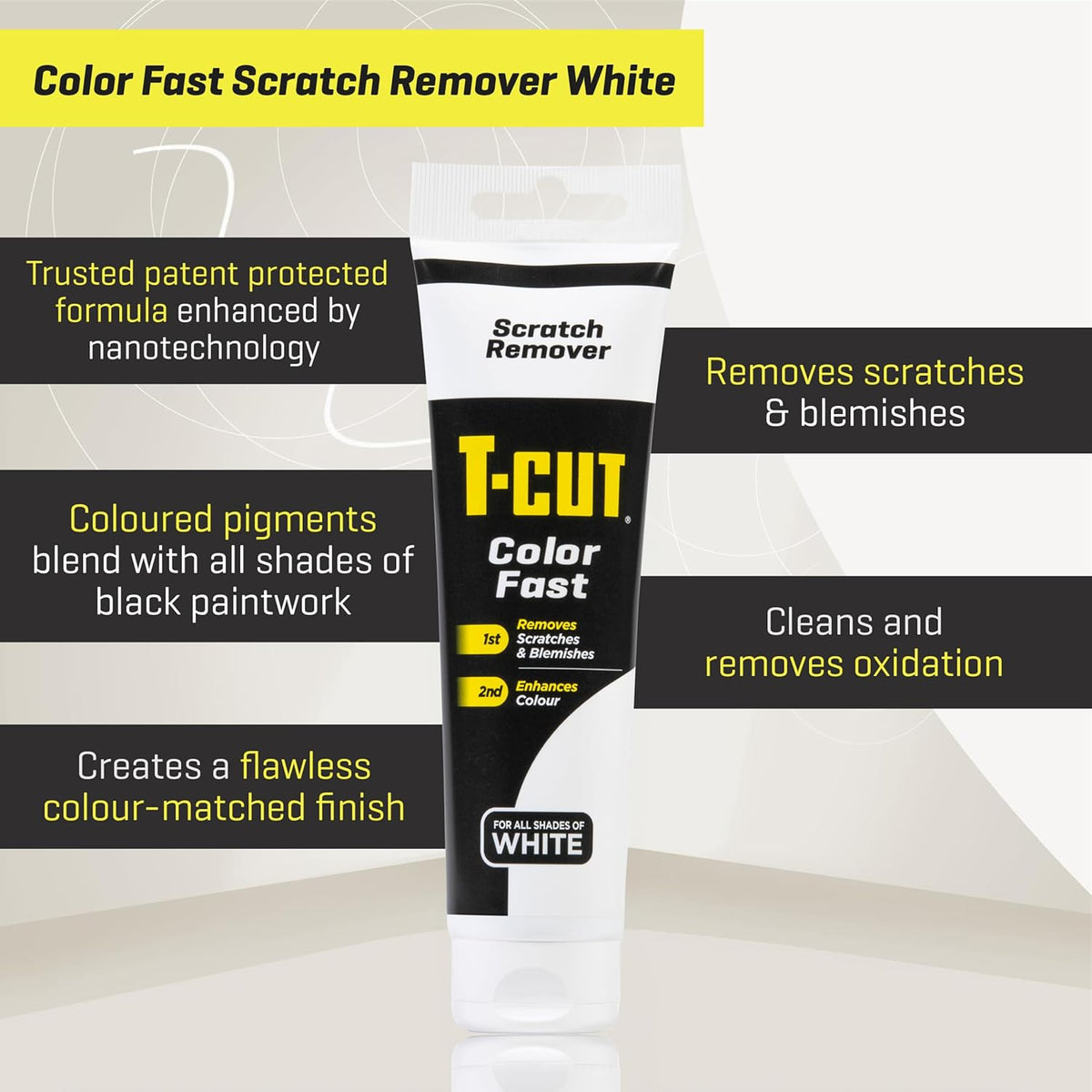 T-Cut Color Fast White Car Wax Polish Scratch Remover Color Enhancer, 5.3 Oz
