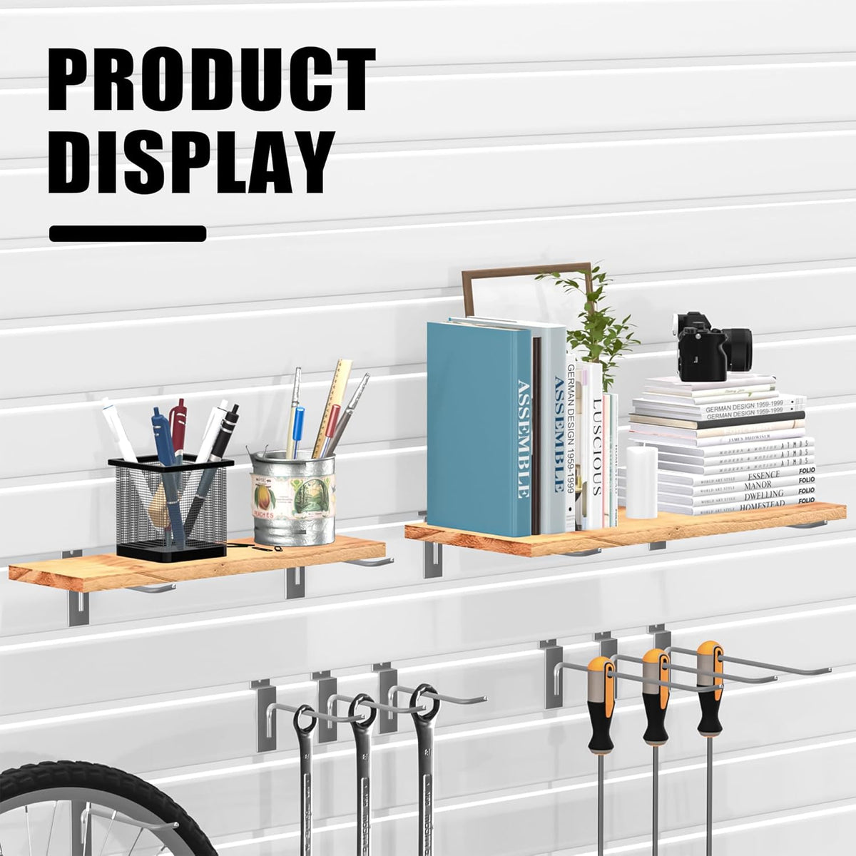 25 PK Silver 10 inch Wall Mounted Slatwall Hooks – Heavy-Duty Storage & Organization Solution