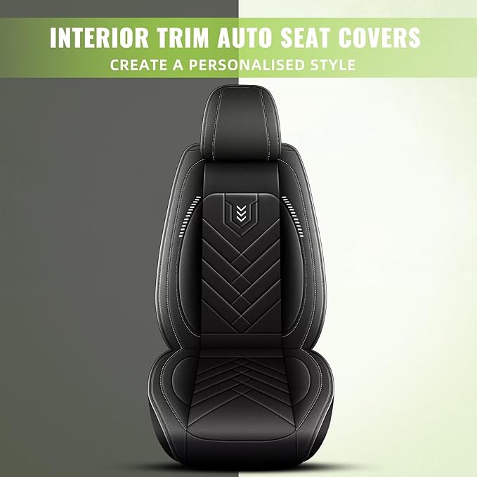 AOMSAZTO Front Seat Covers Fit for GMC Terrain 2020-2026: Faux Leather Automotive Seat Covers Waterproof Vehicle Seat Cushion Protector Car Interior Covers(2 Seat Black)
