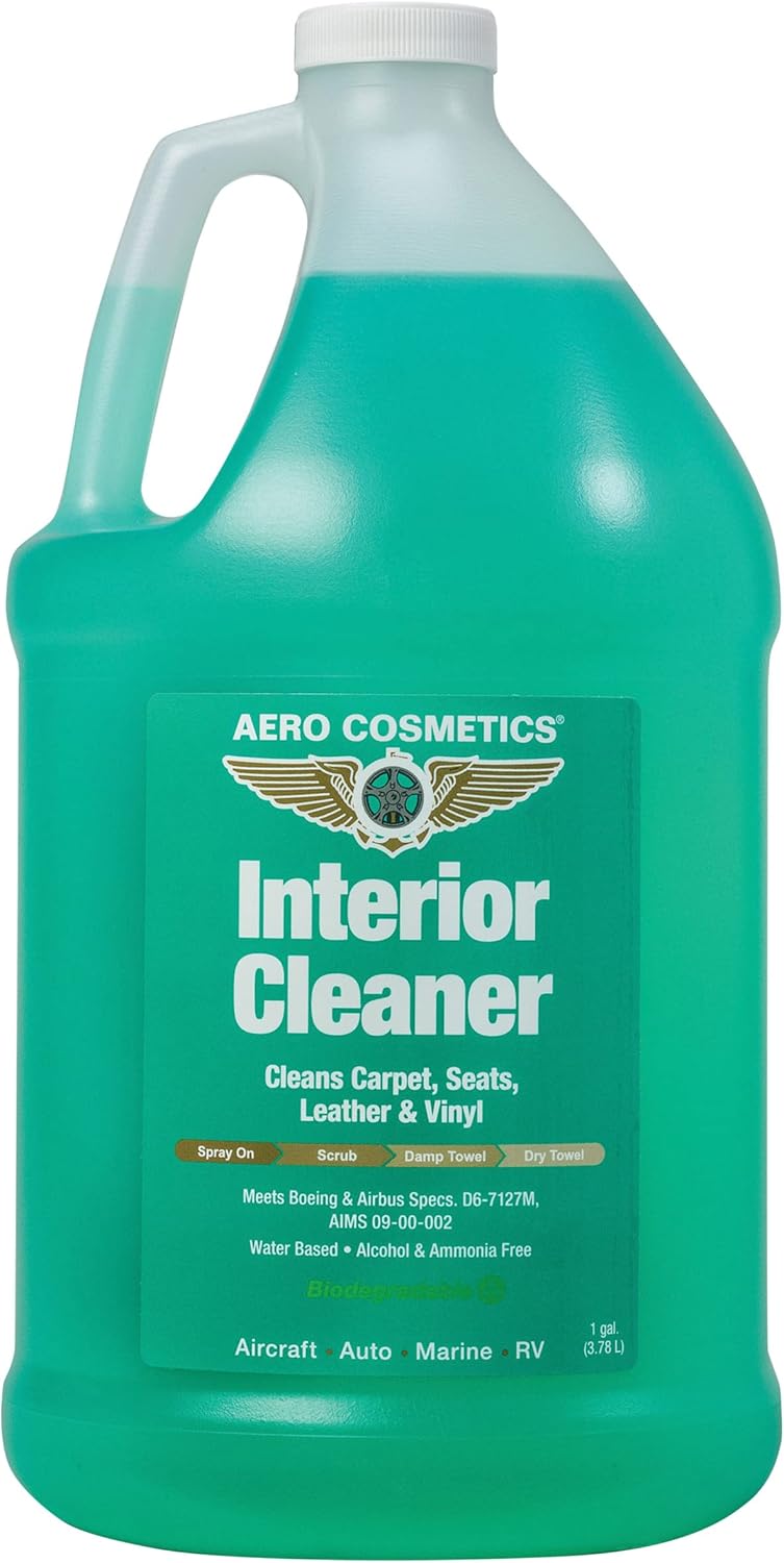 Interior Cleaner, Carpet Cleaner, Seat Cleaner, Fabric Cleaner 1 Gallon. Aircraft Quality for your Car Boat RV Meets Boeing and Airbus Specs