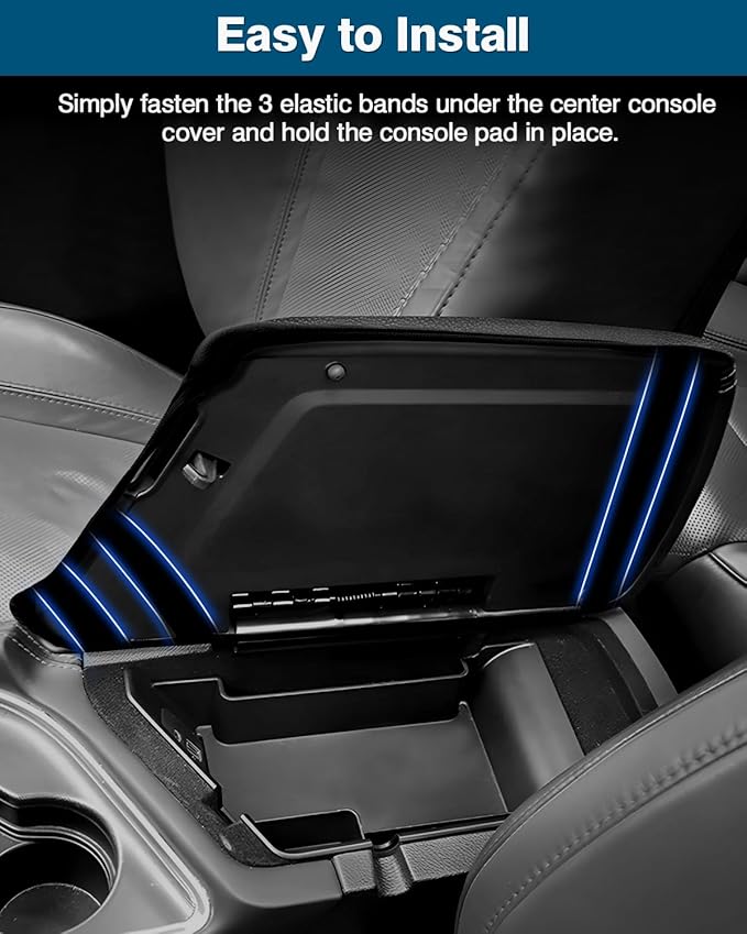 FIILINES Center Console Cover for Dodge Challenger 2015-2023 Center Console Armrest Cover Challenger Interior Accessories Armrest Cover Center Console Pad Anti-Scratch Black