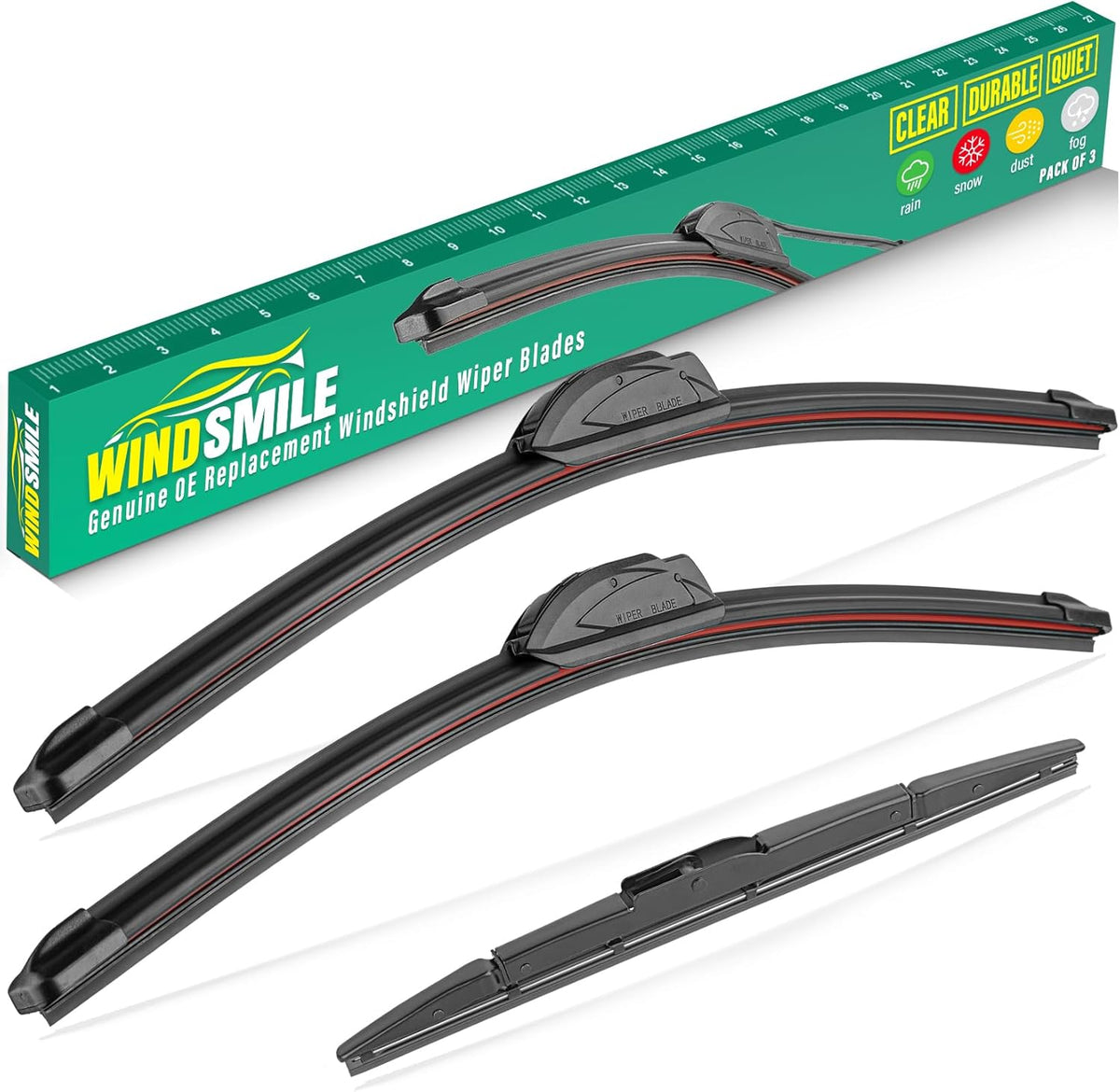 26" 16" 13" Windshield Wiper Blades Replacement for Honda CRV CR-V 2012 2013 2014 2015 2016 Premium All Weather Front Rear Wipers Set - OEM Quality (Pack of 3)
