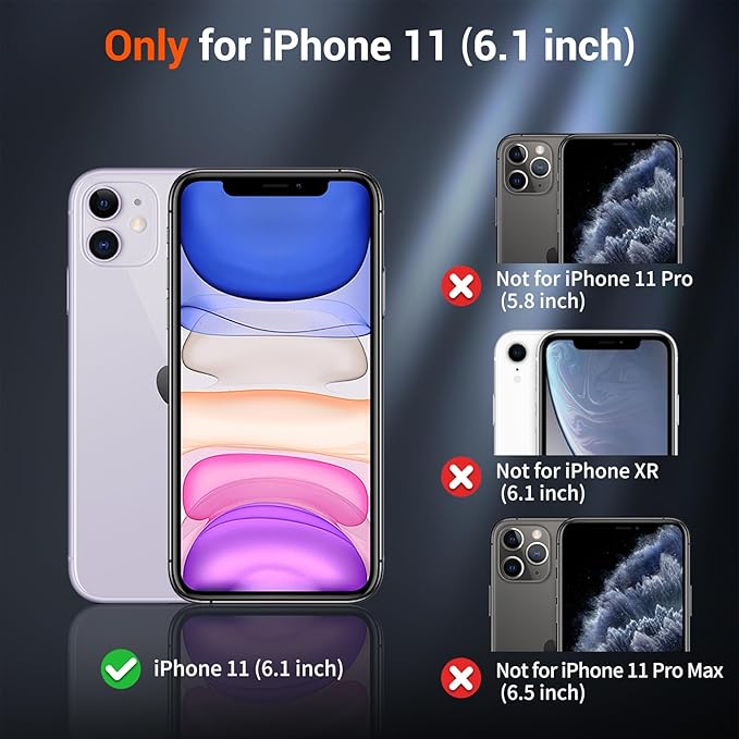 SUPFINE Magnetic for iPhone 11 Phone Case with Screen Protector (Compatible with MagSafe)(Military Grade Drop Protection) Translucent Matte Shockproof Phone Cover,Blue Purple