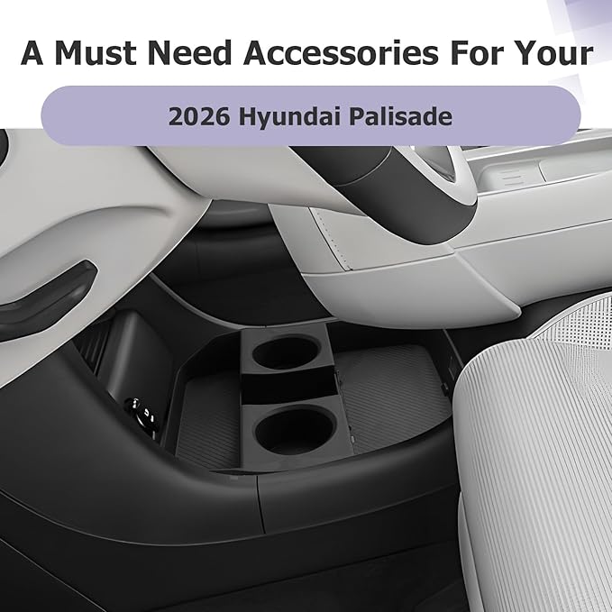 LUWU Low Center Console Organizer Compatible with 2026 Hyundai Palisade Accessories Palisade LX3 2026 Accessories Armrest Console Organizer Armrest Lower Storage Tray (Only for 7-Seat)