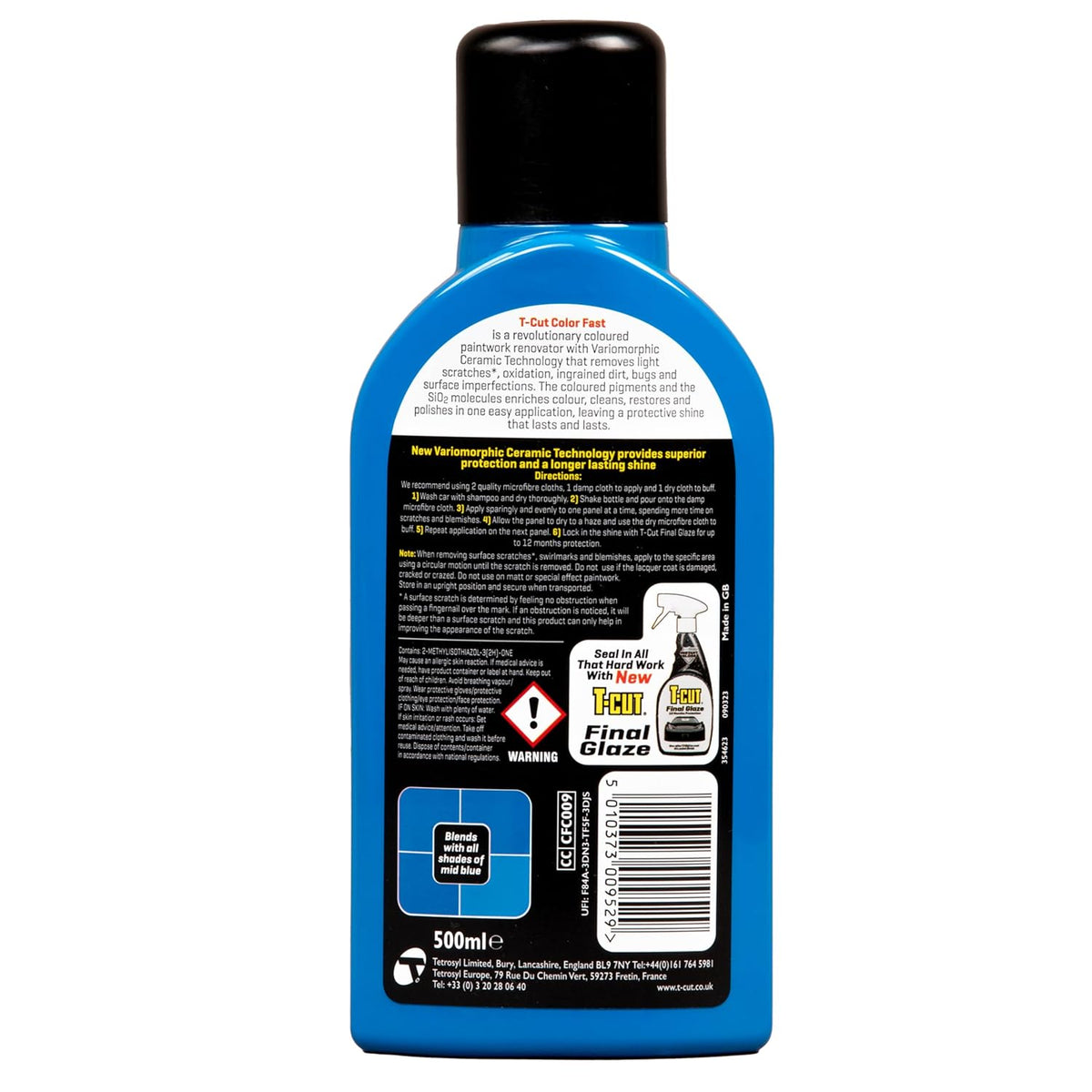 T-Cut Midnight Blue Scratch Remover Color Fast Paintwork Restorer Car Polish, 13 Colors Available, 17 Fl Oz