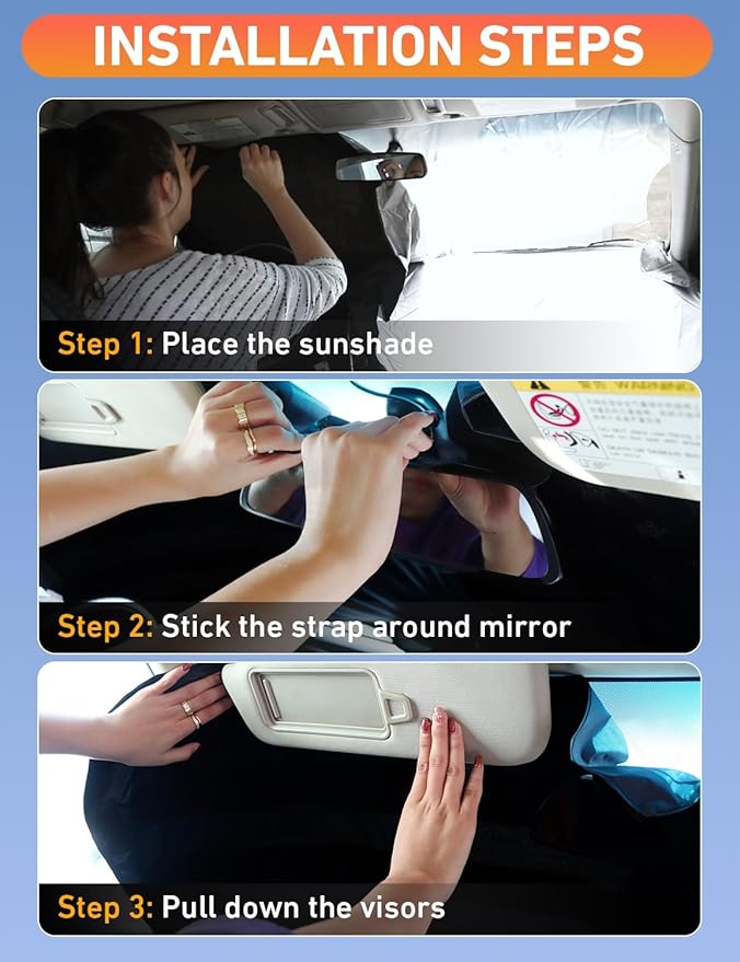 EcoNour Windshield Sunshade Compatible for Mitsubishi Outlander 2022-2024 2025 2026, Sun Visor for Front Windshield & Window Sun Shade Cover, UV Heat Blocker & Protector, Car Accessories