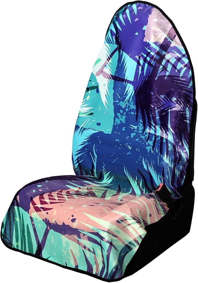Universal Car Seat Cover with Non-Slip Back Hawaii Style - Portable Auto Seat Cushion Fit for Cars Truck SUV Seats - Waterproof Carseat Protector Great for Dog or Kid Outdoor Sport Activities